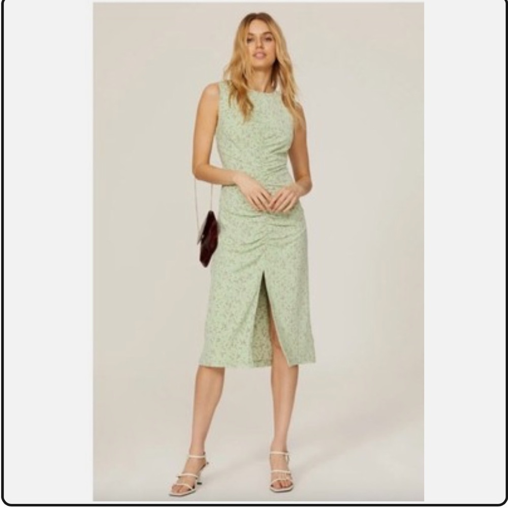 Love, Whit by Whitney Port Sleeveless Floral Ruched Midi Dress Size Medium